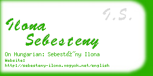 ilona sebesteny business card